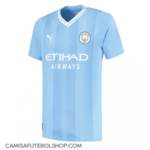 Camisa de time de futebol Manchester City Replicas 1º Equipamento 2023-24 Manga Curta